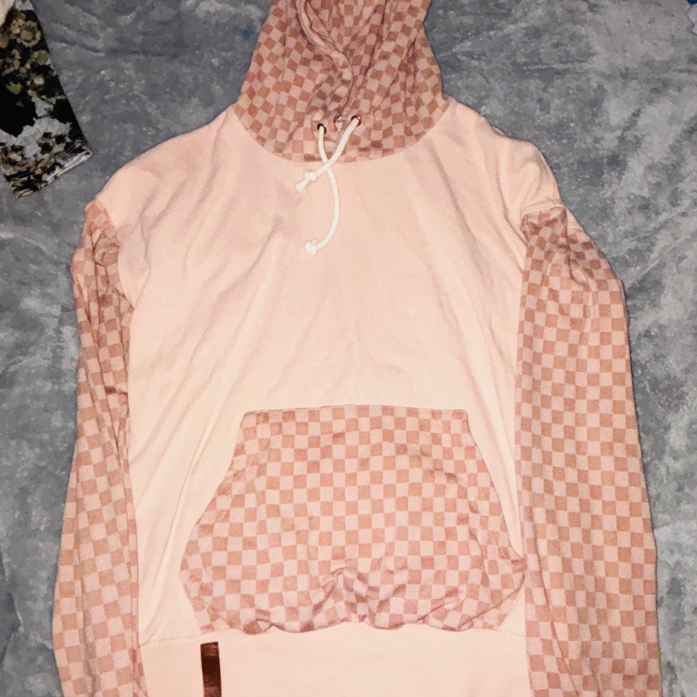 Avenue Peach Checkered Women's Hoodie